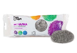 Мочалка Fun Clean для мытья посуды металлическая оцинкованная,плетеная, 3шт. (40) 6533 - фото 6735