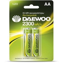 РАСПРОДАЖА Аккумулятор Daewoo AA 2300mAh NI-MH 2/бл. (20) (ЦЕНА ЗА 1шт) - фото 8415