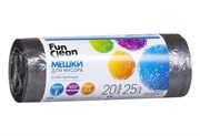 Мешки для мусора 20л Fun Clean Особо прочные,черный (ролик  25шт.)(70)  /6405/